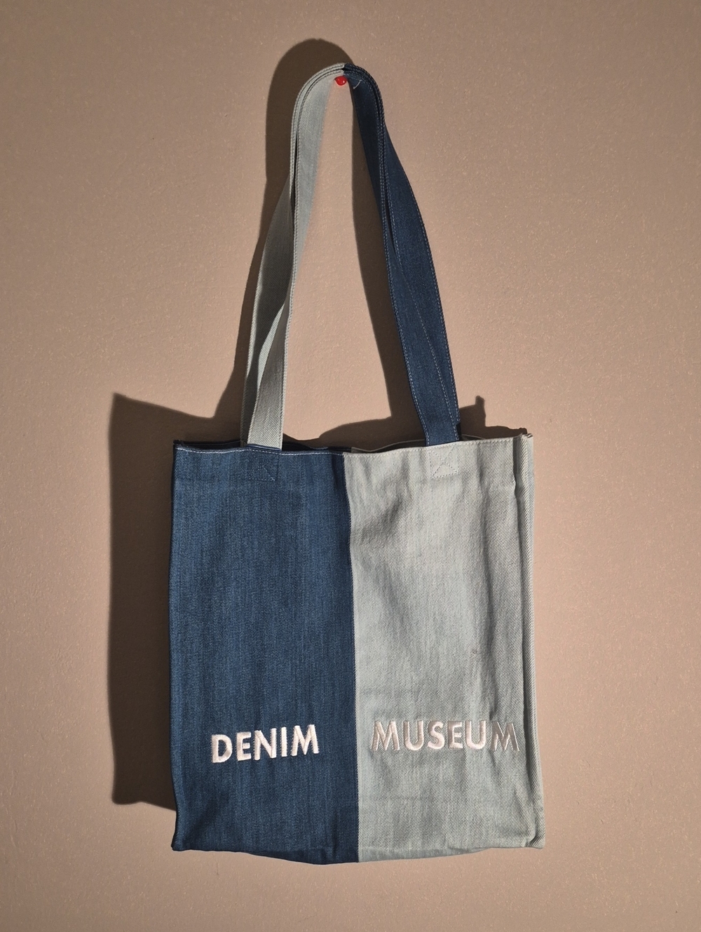 Two-Tone Blue Denim Shoulder Tote